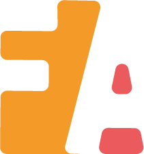 Logo FA orange et rose de la présentation d'identité visuelle